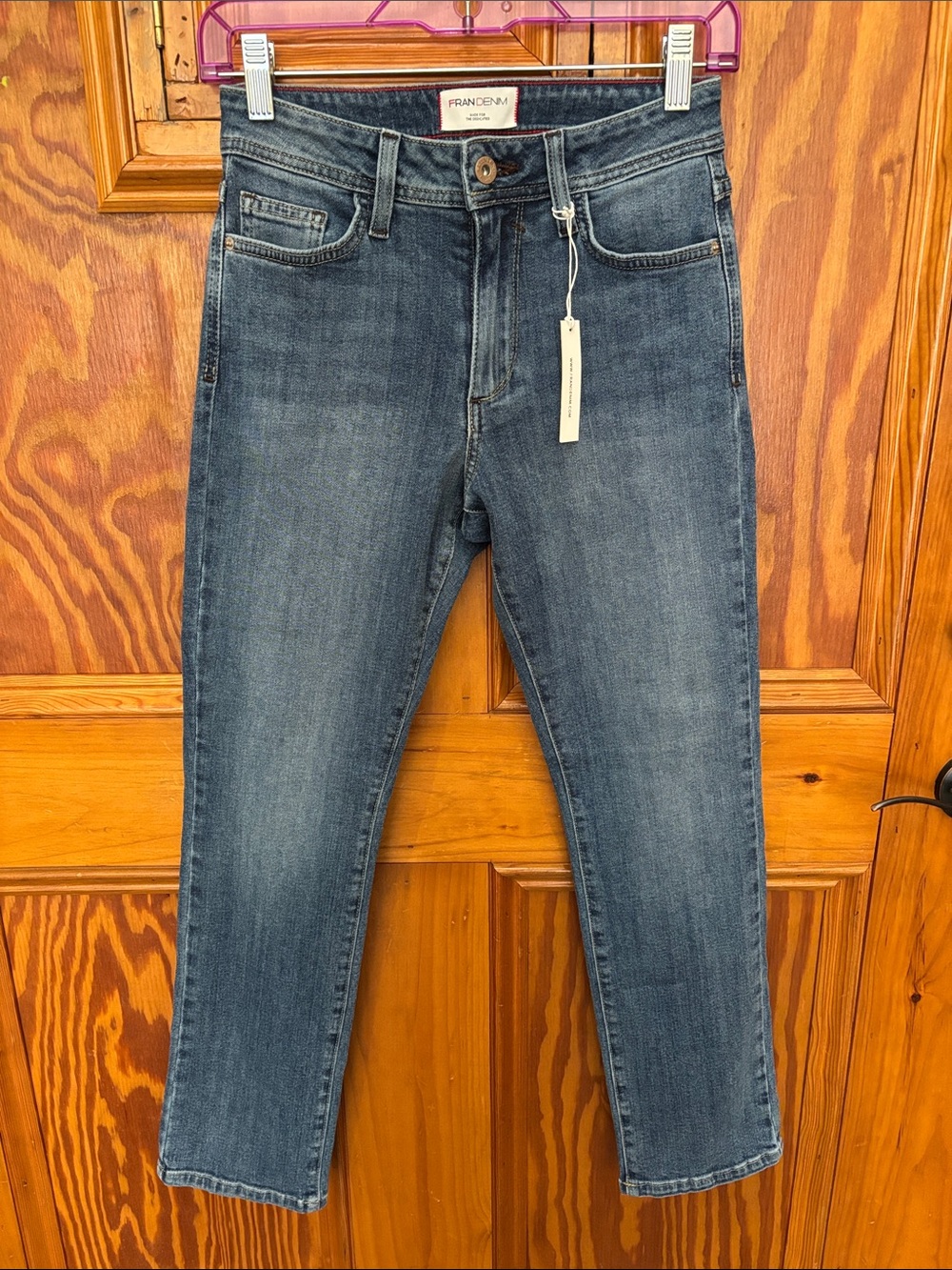 FRAN DENIM Donna Slim Straight Blue Jeans size 27